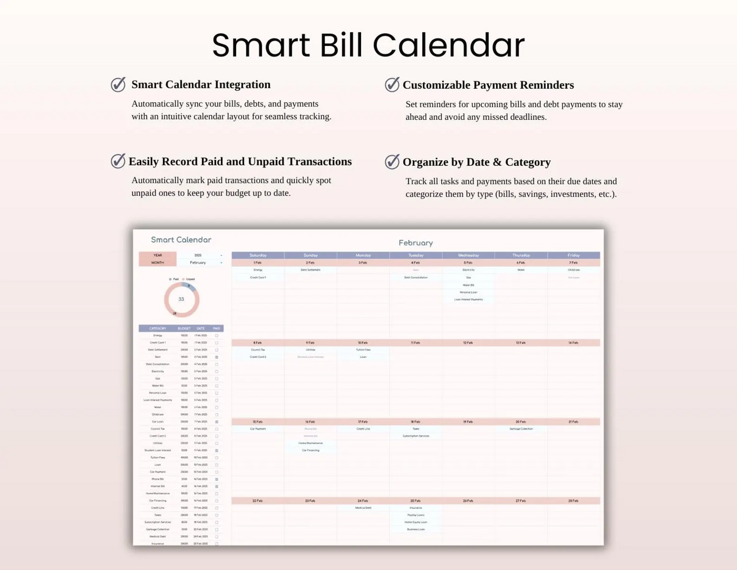 Ultimate Annual Budget Spreadsheet | Google Sheets & Excel | Yearly Finance & Expense Tracker