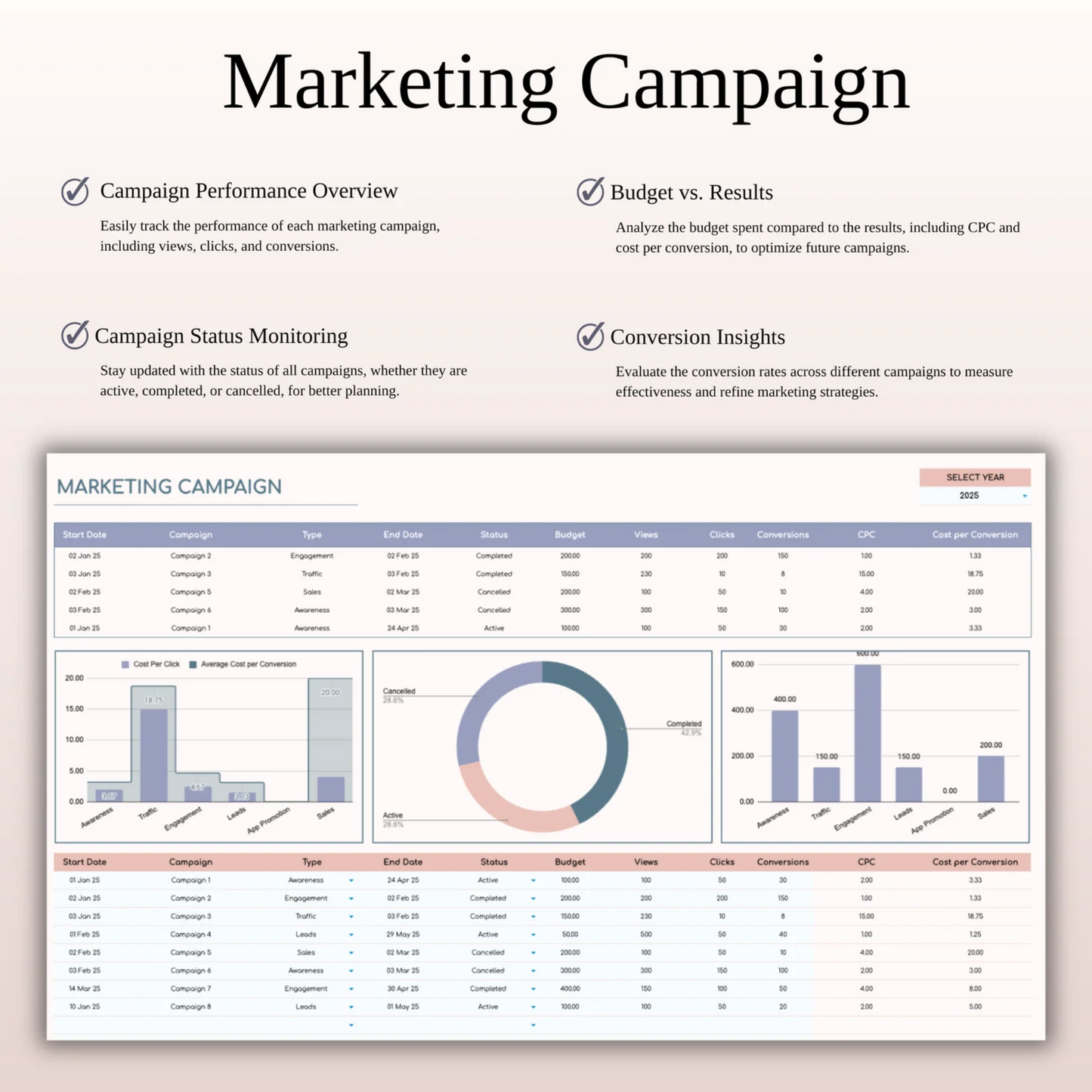 Premium CRM Template for Excel and Google Sheets