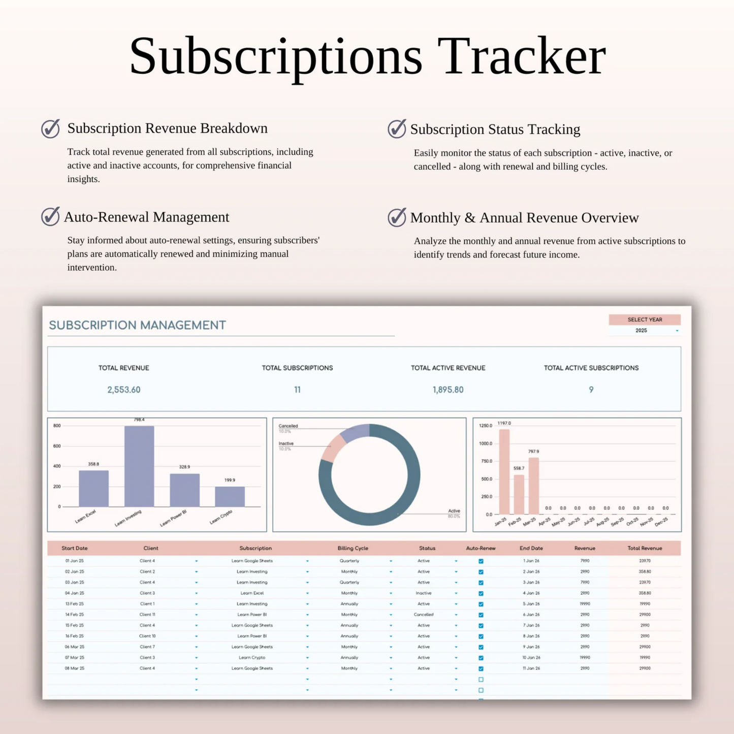 Premium CRM Template for Excel and Google Sheets