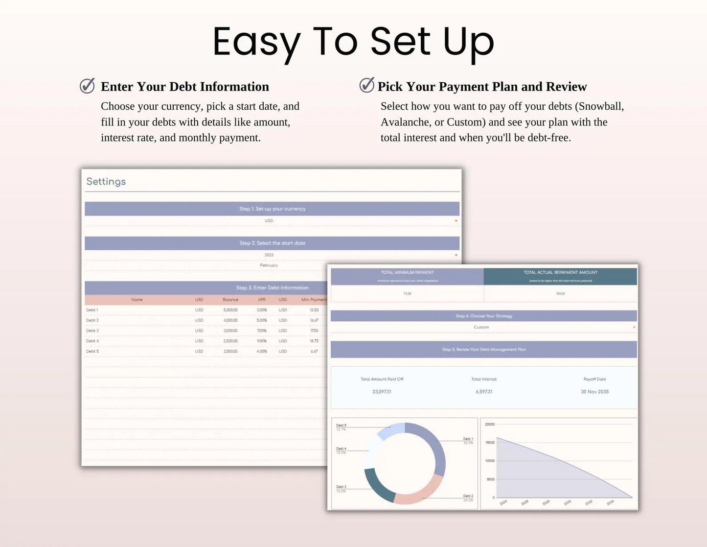 Debt Payoff Tracker Dashboard | Excel & Google Sheets