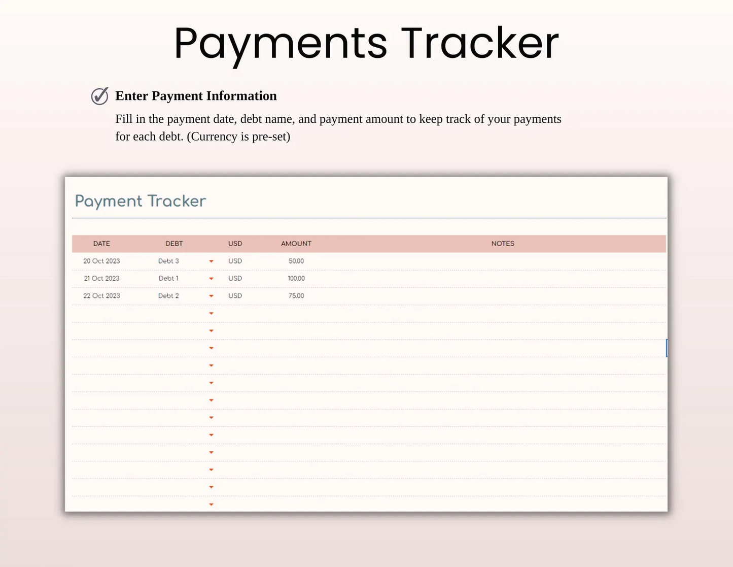 Debt Payoff Tracker Dashboard | Excel & Google Sheets