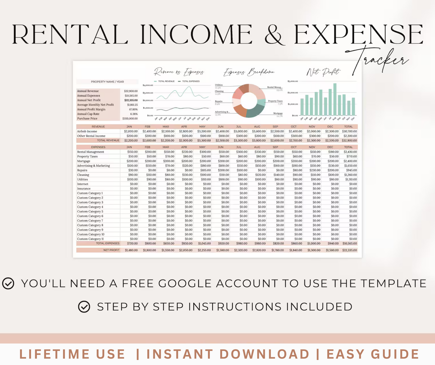 Rental/Airbnb Income and Expense Tracker