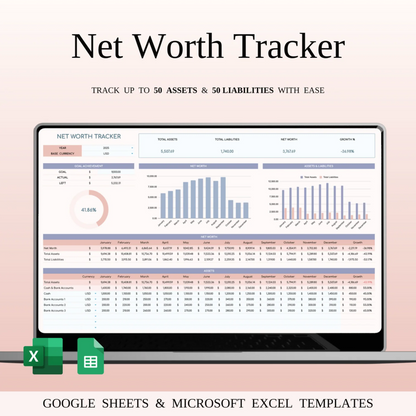Net Worth Tracker Spreadsheet for Google Sheets and Excel