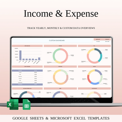 Income and Expense Tracker Template for Google Sheets & Excel