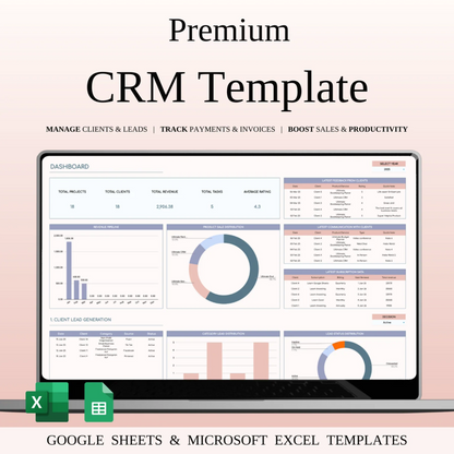Premium CRM Template for Excel and Google Sheets