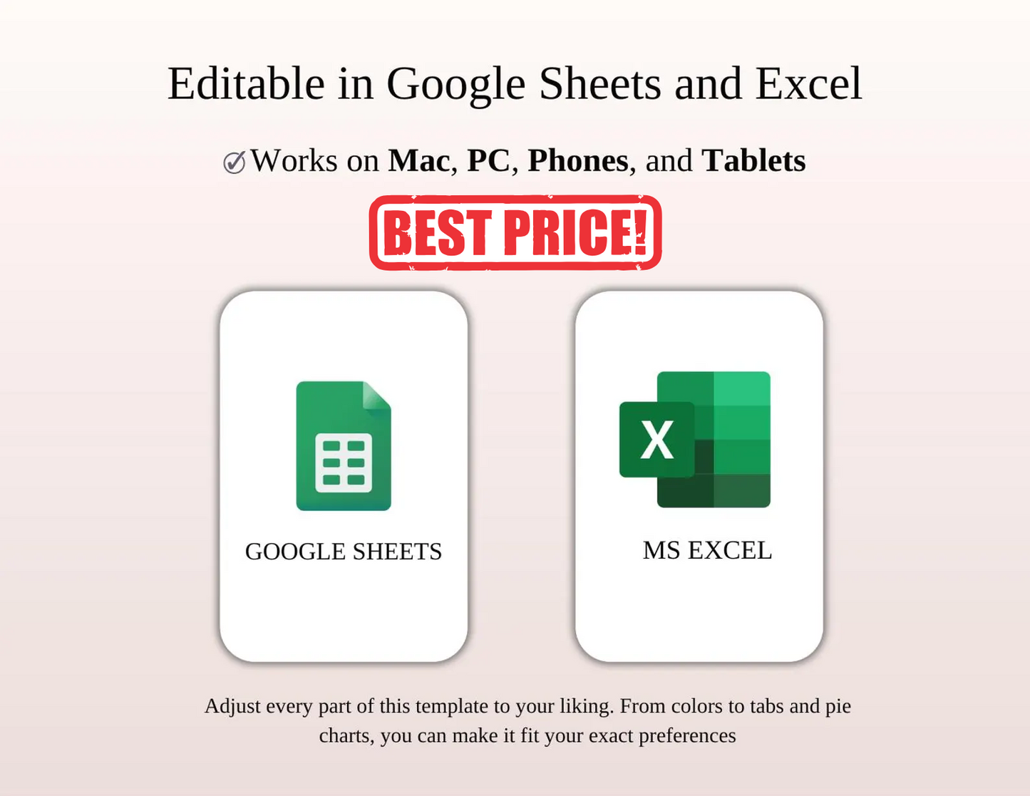 Simple Budget Tracker – Rainbow Theme | Excel & Google Sheets | Colorful One-Tab Budget Spreadsheet