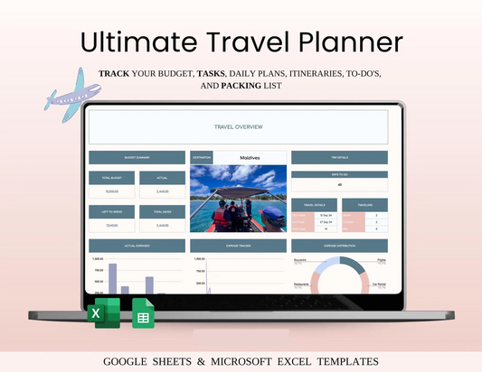 Ultimate Travel Planner Spreadsheet Template for Google Sheets and Excel