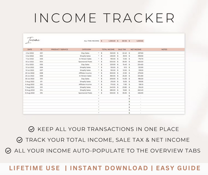 Easy Bookkeeping Tracker