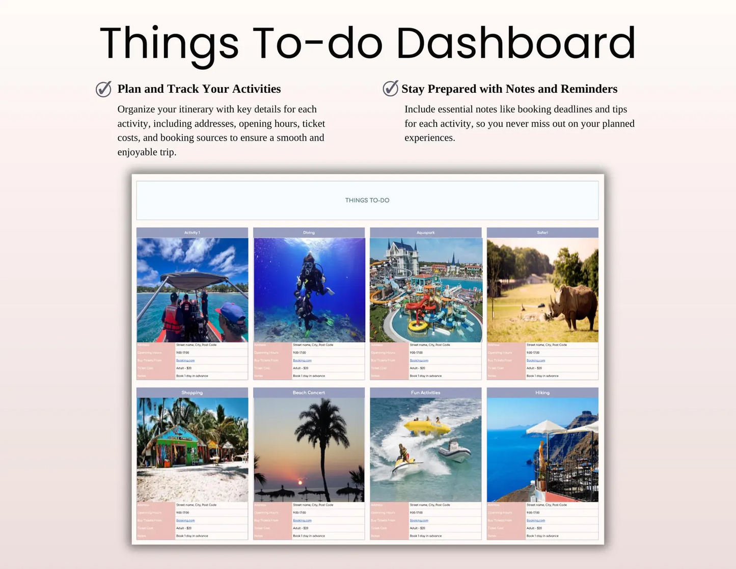 Ultimate Travel Planner Spreadsheet Template for Google Sheets and Excel