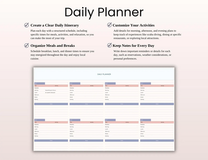 Ultimate Travel Planner Spreadsheet Template for Google Sheets and Excel