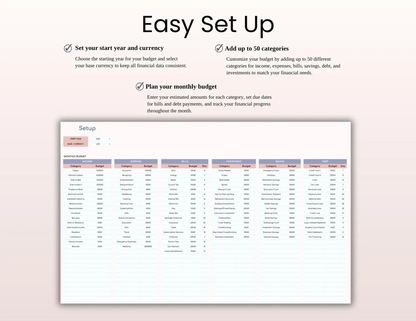 Ultimate Annual Budget Spreadsheet | Google Sheets & Excel | Yearly Finance & Expense Tracker