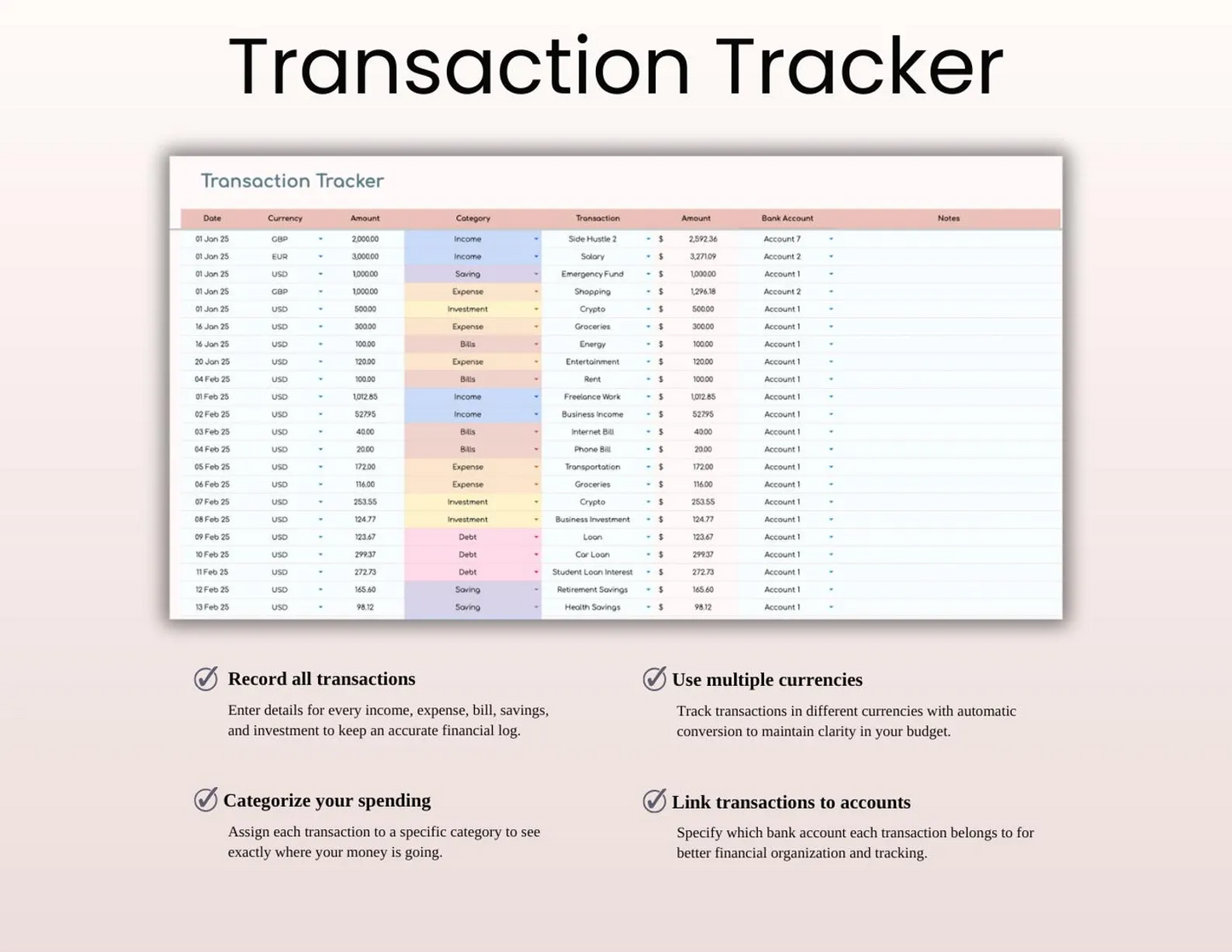 Ultimate Annual Budget Spreadsheet | Google Sheets & Excel | Yearly Finance & Expense Tracker
