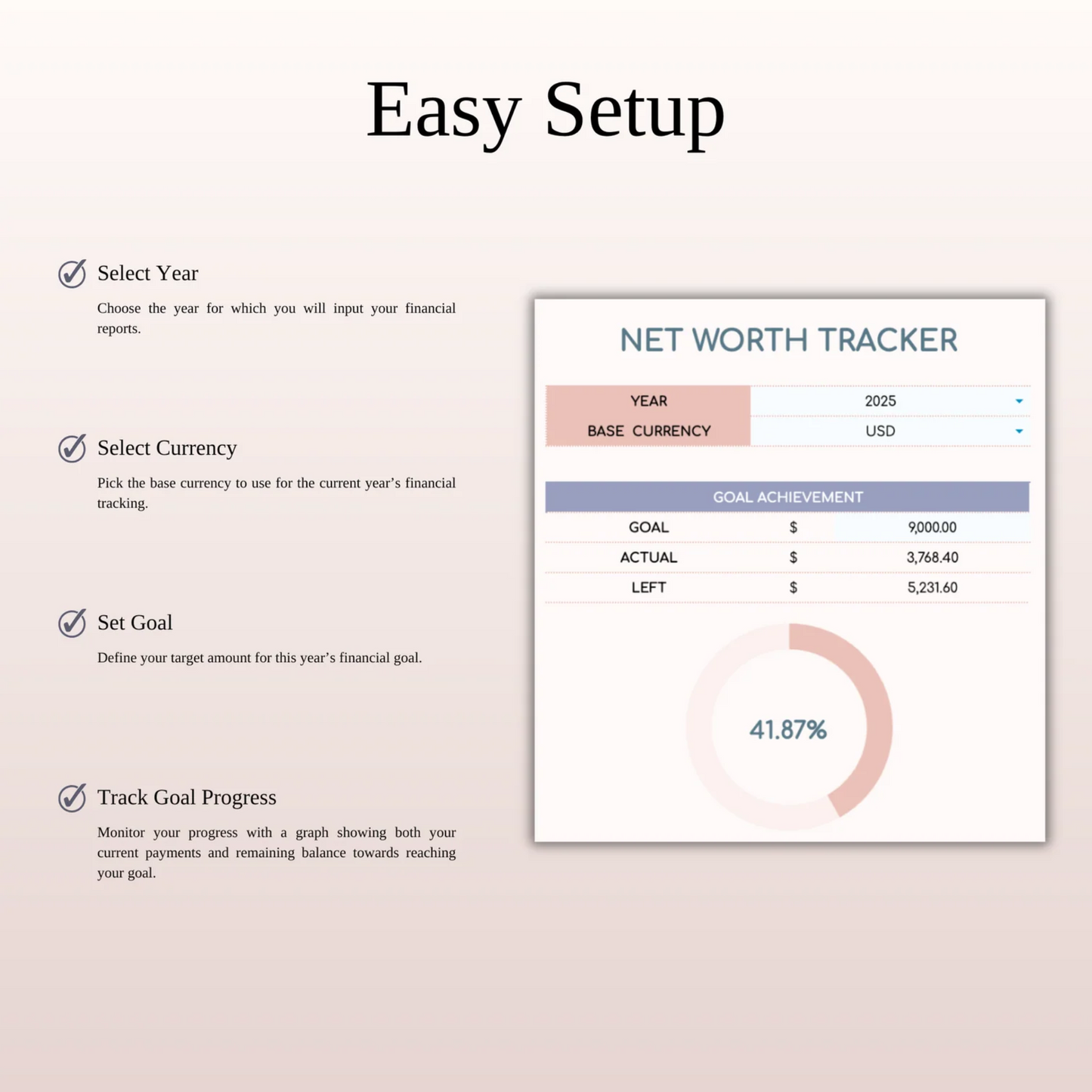 Net Worth Tracker Spreadsheet for Google Sheets and Excel