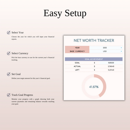 Net Worth Tracker Spreadsheet for Google Sheets and Excel