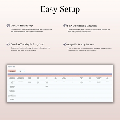 Premium CRM Template for Excel and Google Sheets