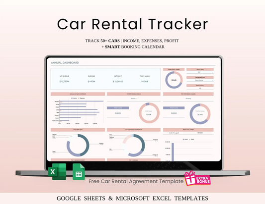 Car Rental Booking Tracker Spreadsheet – Excel & Google Sheets