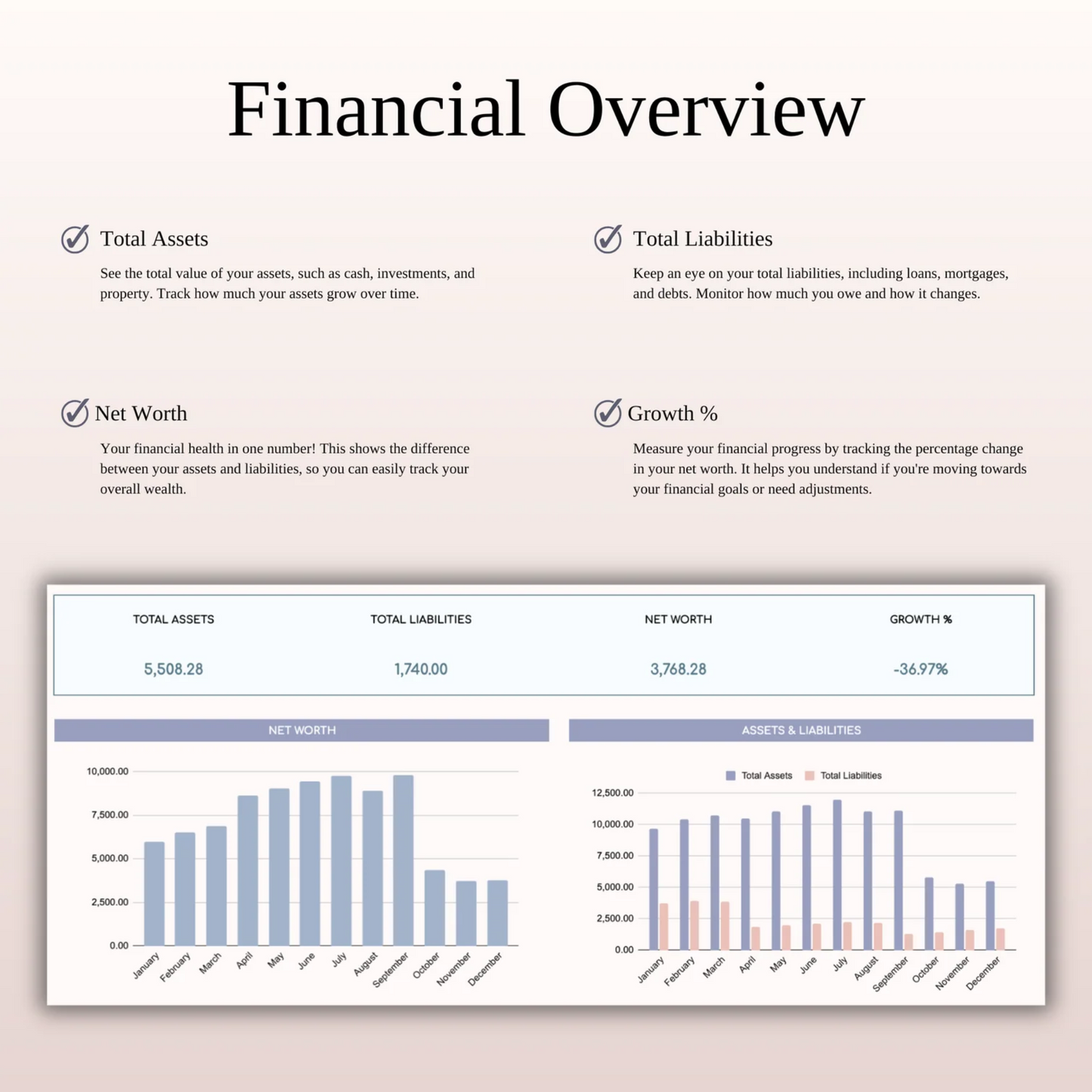 Net Worth Tracker Spreadsheet for Google Sheets and Excel