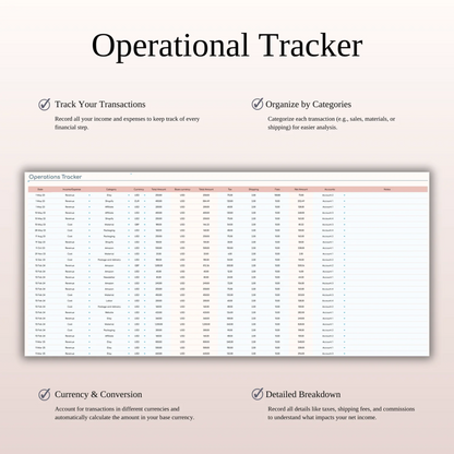 Easy Bookkeeping Spreadsheet Template for Excel & Google Sheets