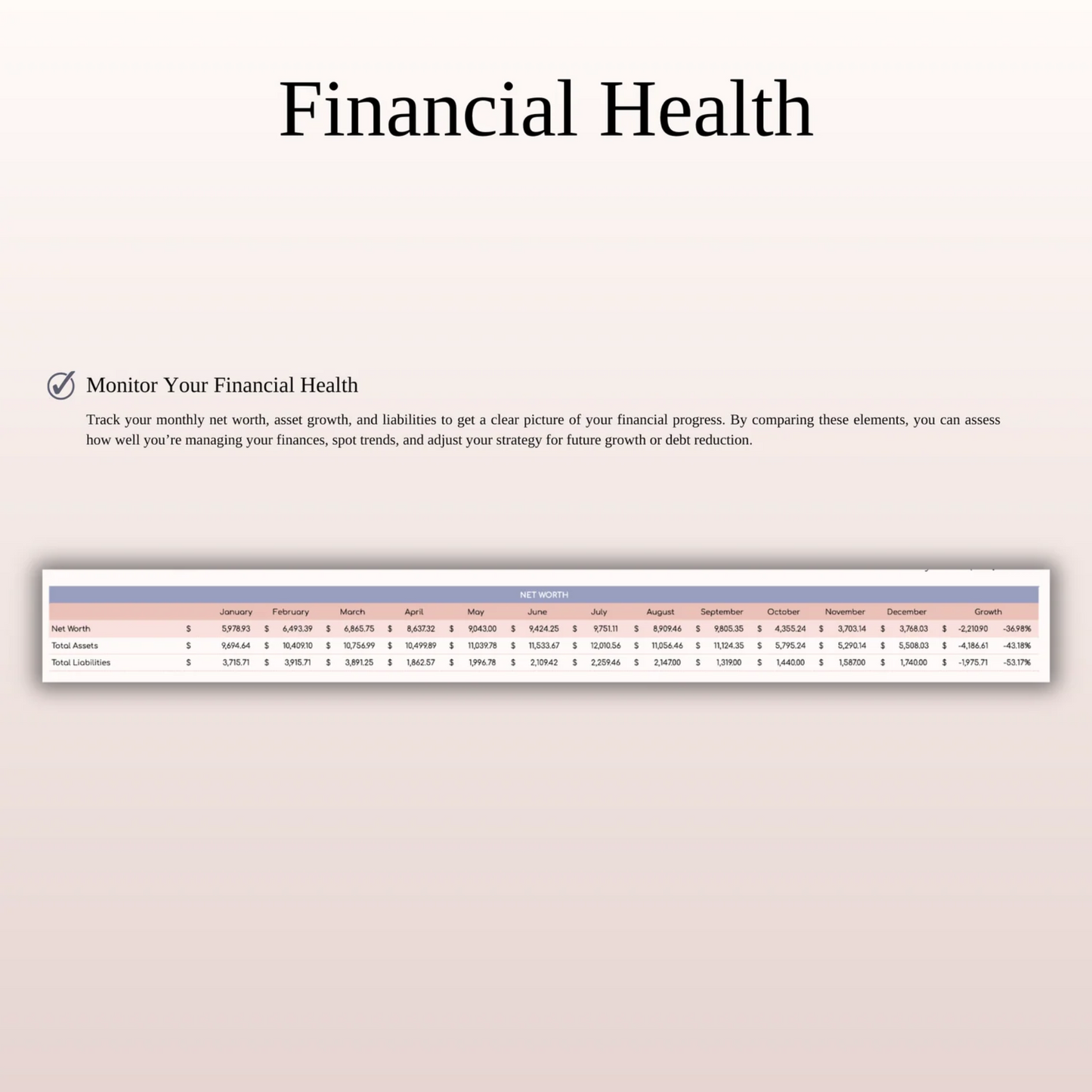 Net Worth Tracker Spreadsheet for Google Sheets and Excel