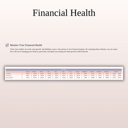 Net Worth Tracker Spreadsheet for Google Sheets and Excel