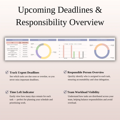 Task Tracker Template Spreadsheet for Google Sheets & Excel