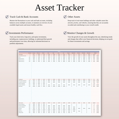 Net Worth Tracker Spreadsheet for Google Sheets and Excel