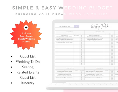 All-in-One Wedding Planner and Budget Tracker