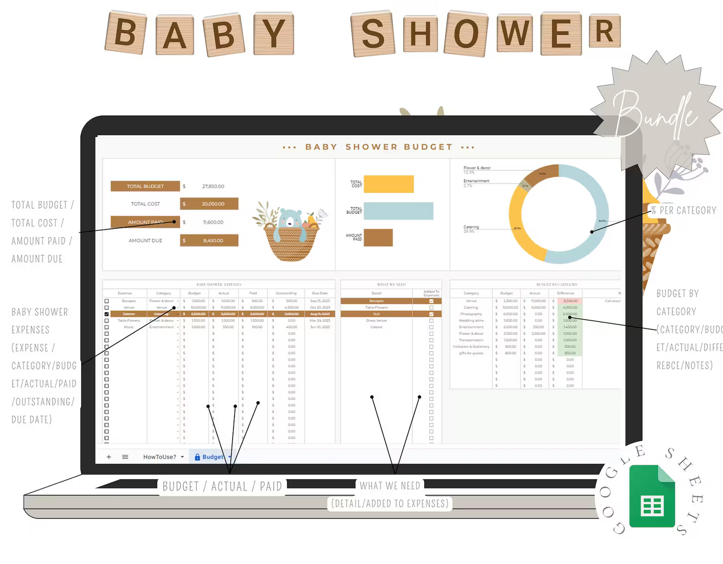 All-in-One Baby Shower Tracker