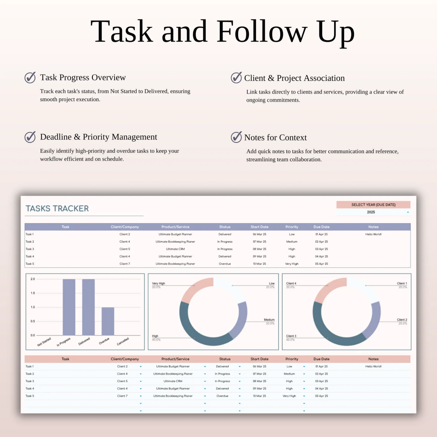 Premium CRM Template for Excel and Google Sheets