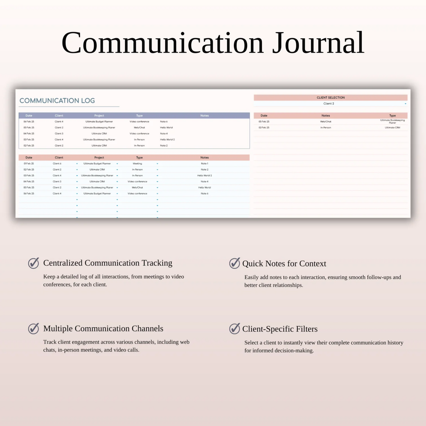 Premium CRM Template for Excel and Google Sheets