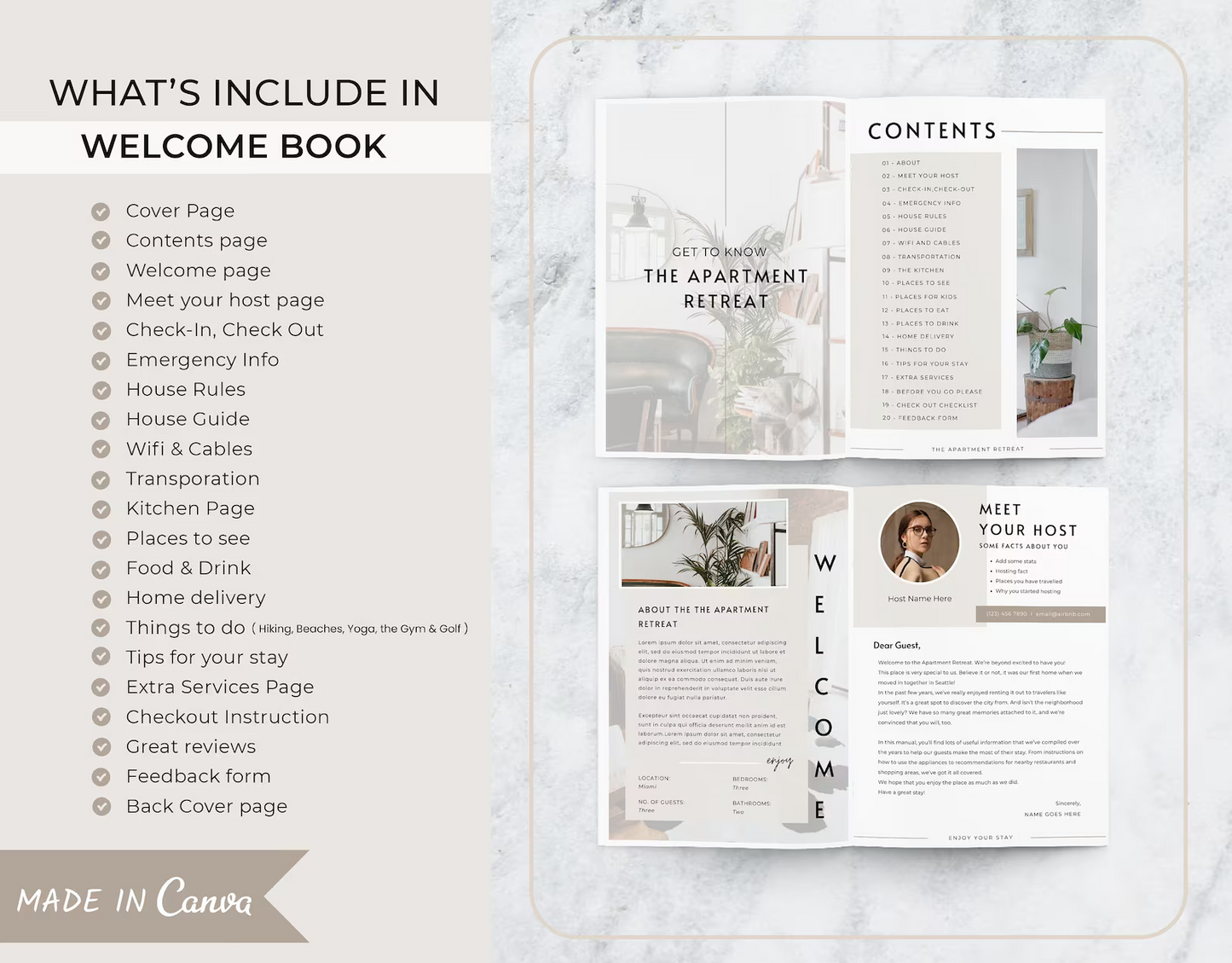 Airbnb/Rental Welcome Book Printables