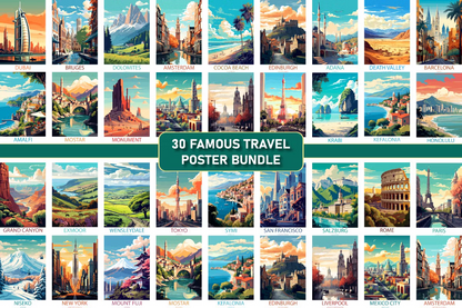 Famous Travel Places Poster Bundle