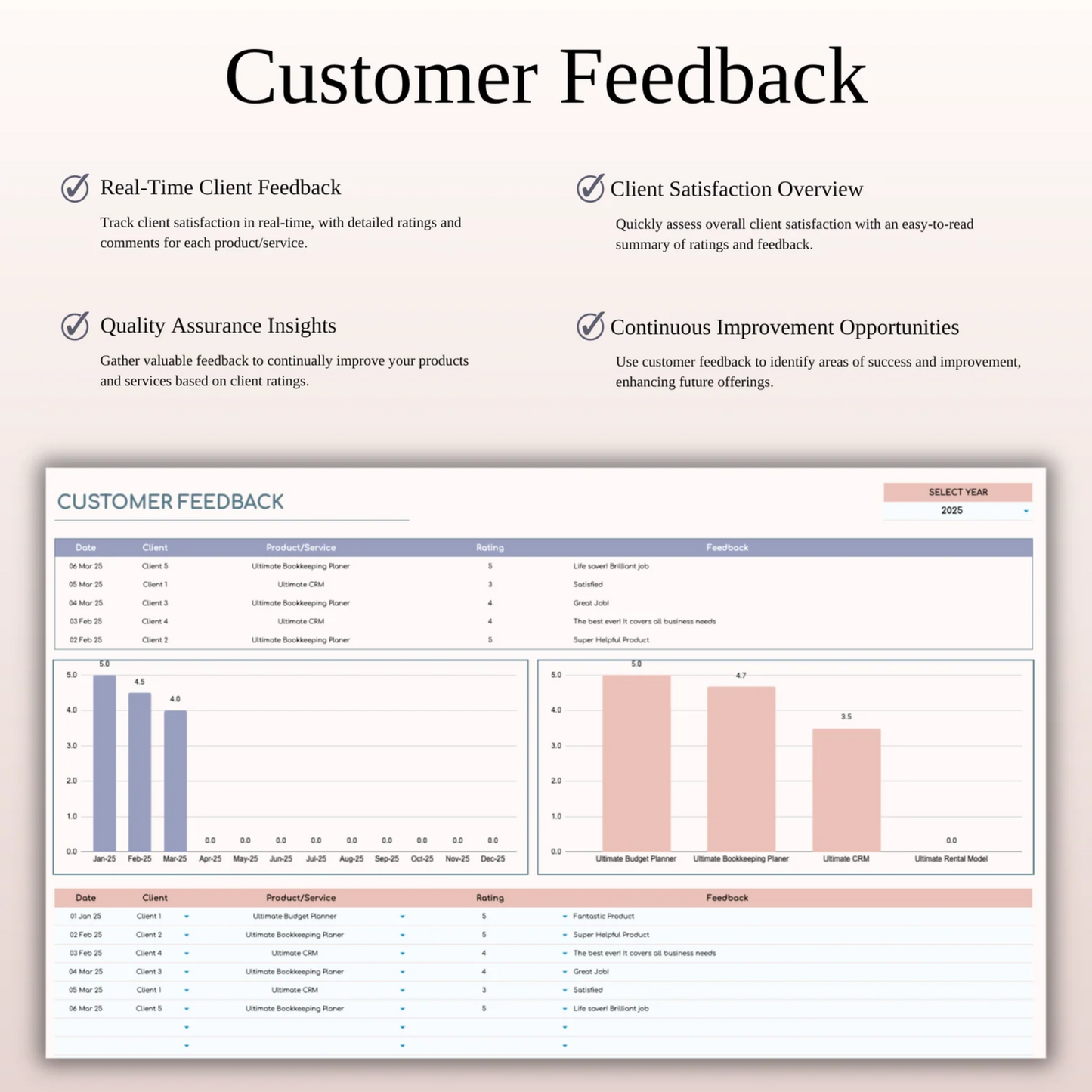 Premium CRM Template for Excel and Google Sheets