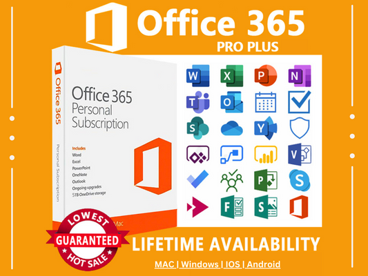 Licensed Microsoft Office 365 Pro Plus for Mac, Windows, IOS and Android