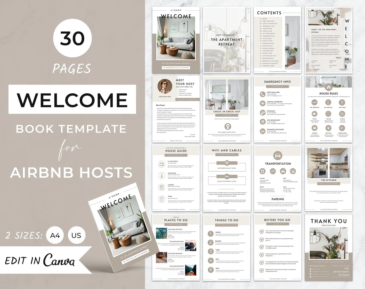 Airbnb/Rental Welcome Book Printables