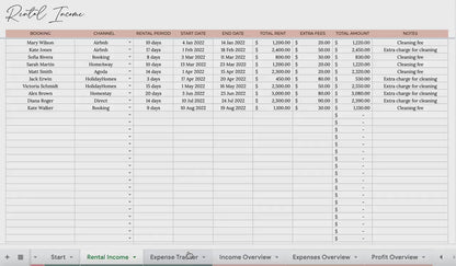 Rental/Airbnb Income and Expense Tracker